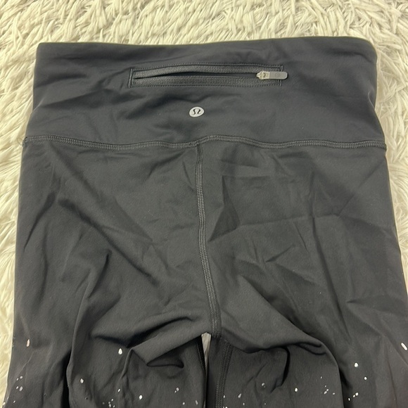 Lululemon Speed Wunder Mid Rise Crop 23" *Speckle Shine Black Deep Coal Silver - Picture 8 of 9